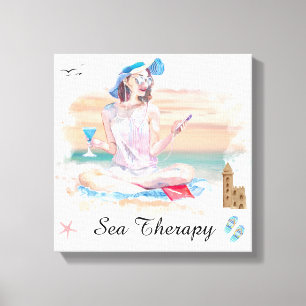 *~* Girl Beach Mobil Phone Stretch Canvas Print