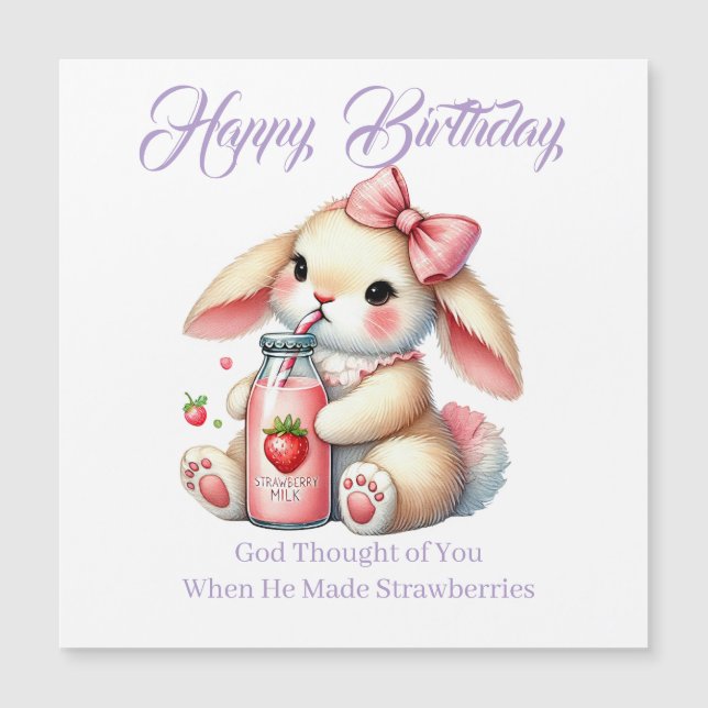 Girl Bunny Christian Greeting Card (Frente)