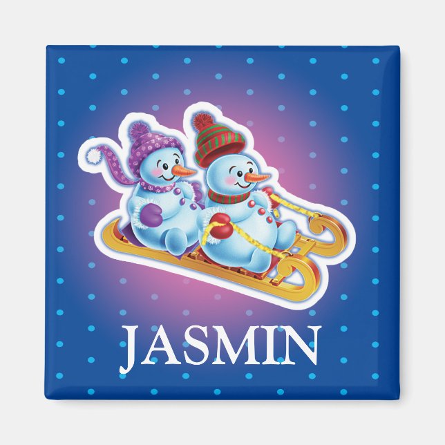 Gir'l, os bonecos de neve a manjar imã de geladeir (Frente)