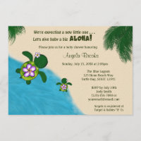 GIRL Sea TURTLE Chá de fraldas Convite PURP (Honu)