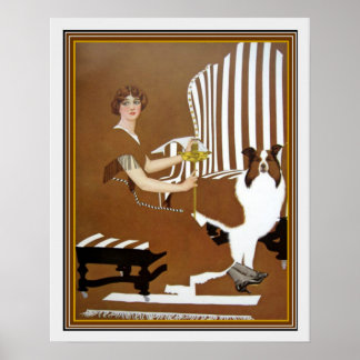 "Girl With Collie" Deco Impressão por Cole Phillip