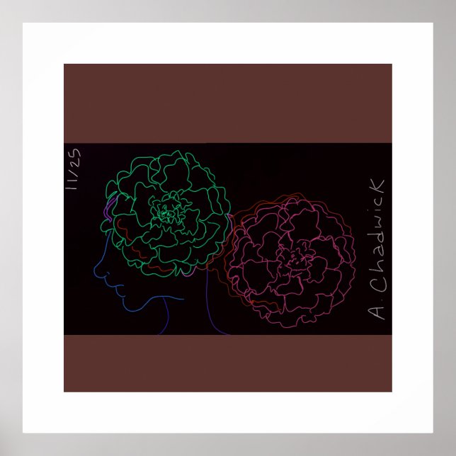 Girl with Marigold Afro Puffs Poster (Frente)