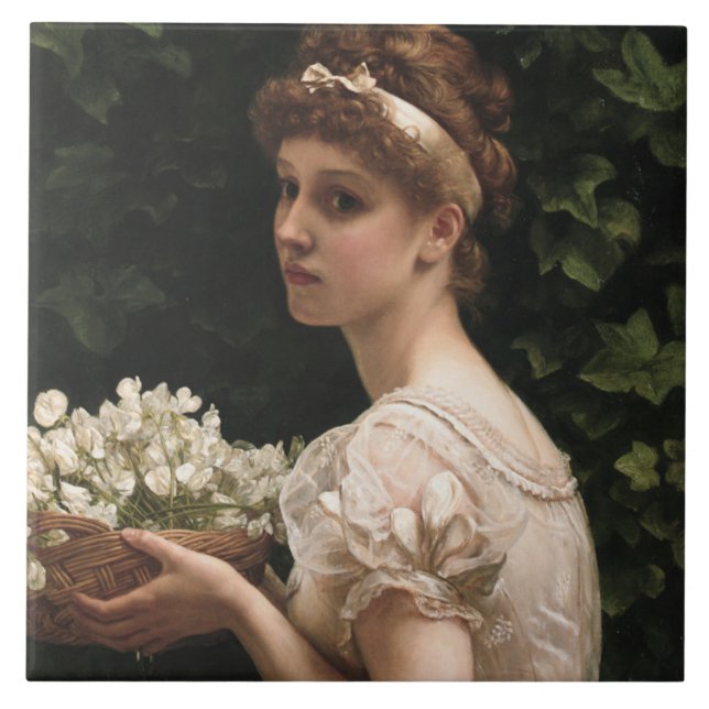 Girl With Pea Blossoms (por Edward Poynter) (Frente)