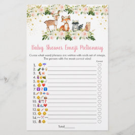 Girl Woodland Floral Emoji Pictionary Game