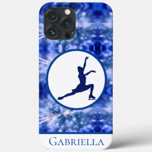 Girls Figure Skating Blue Abstrato