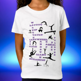 Girls Gymnastics Habilita Camiseta Roxa