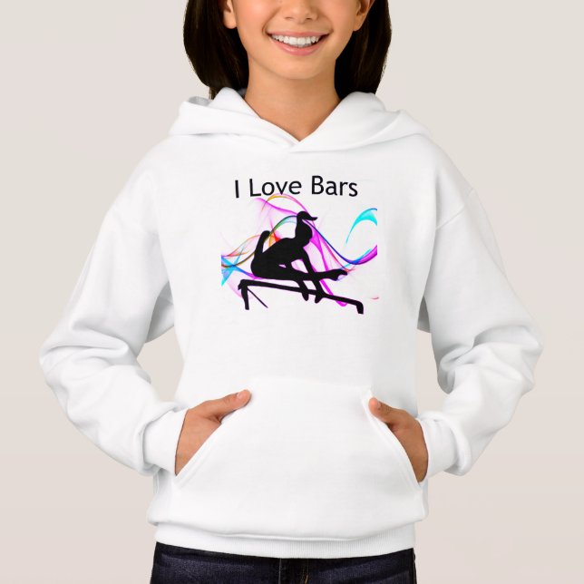 Girls Gymnastics I Love Bares Gymnast Hoodie (Frente)