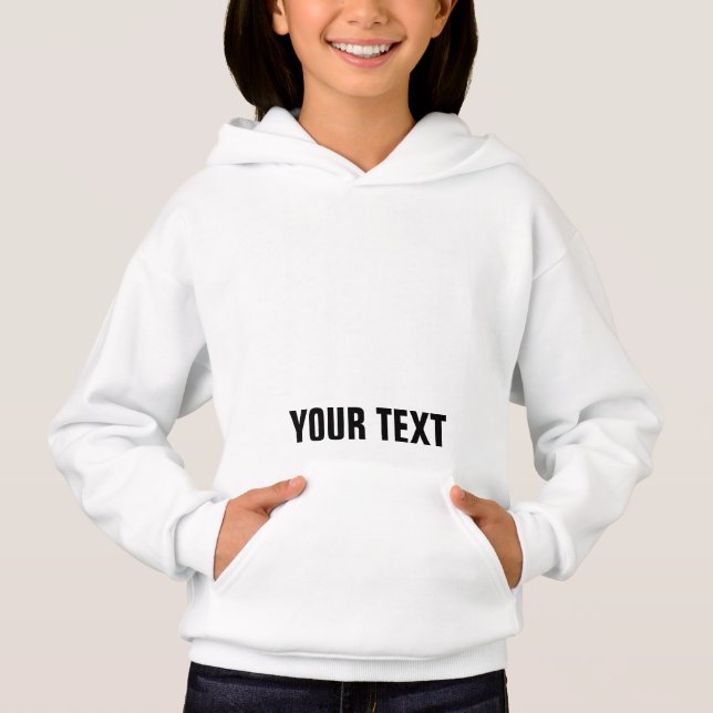 Girls Modern Hoodies Add Your Name Text Modelo (Frente)