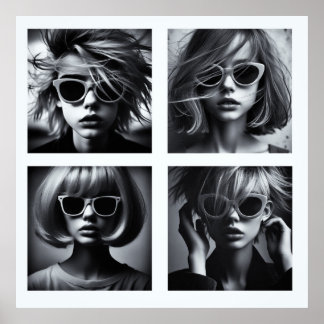 GIRLS POSTER AI B&W