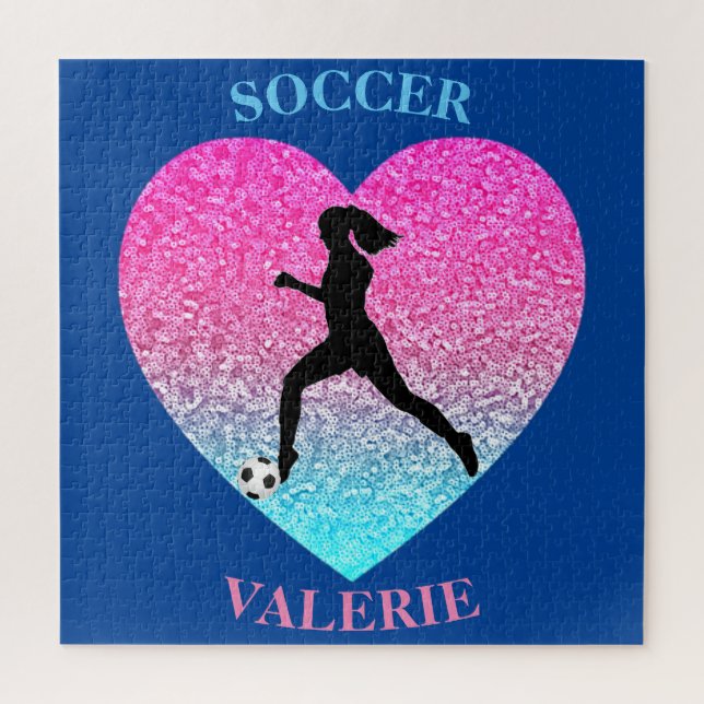 Girls Soccer Personalizado Quebra-cabeça de Jigser (Vertical)