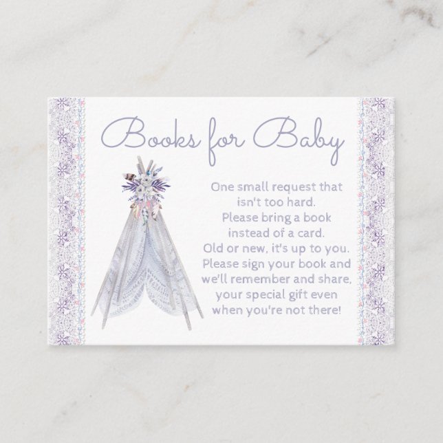 Girls Teepee Tribal Traga Cartões De Livro (Frente)