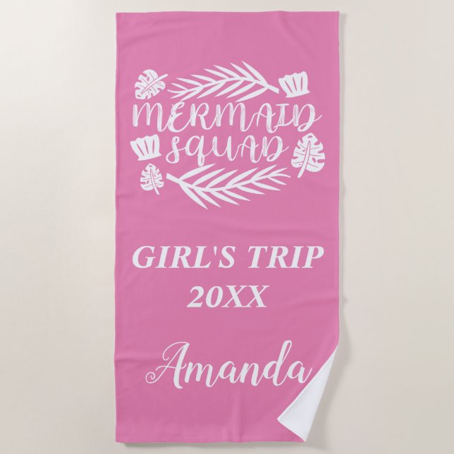 Girls Trip Mermaid Squad Toalha de praia (Frente)