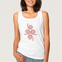 Girls White Tank Top com design vermelho