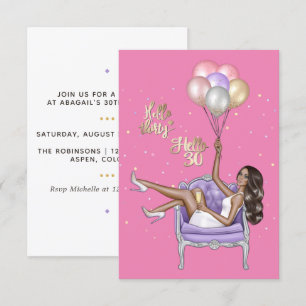 Girly aniversário de 30 anos Convite de festas