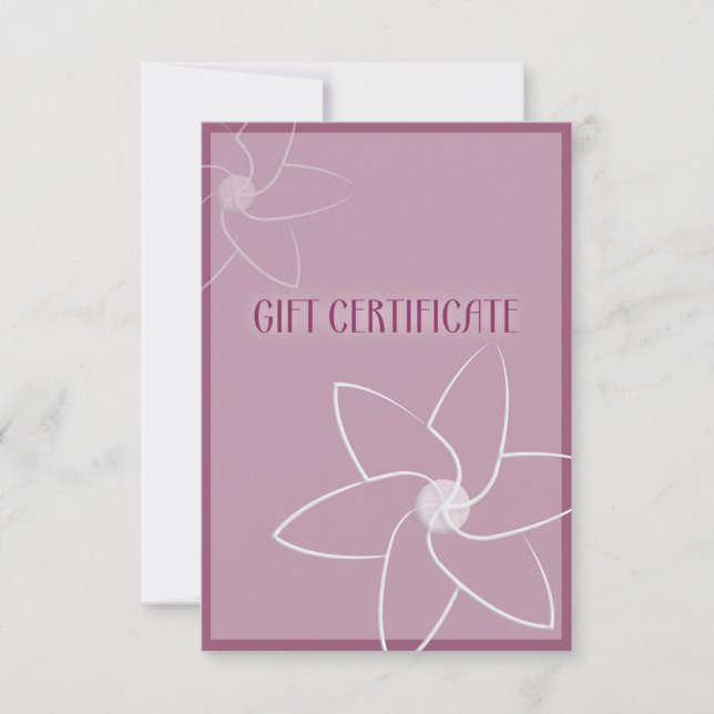 Girly gift certificate  (Frente)