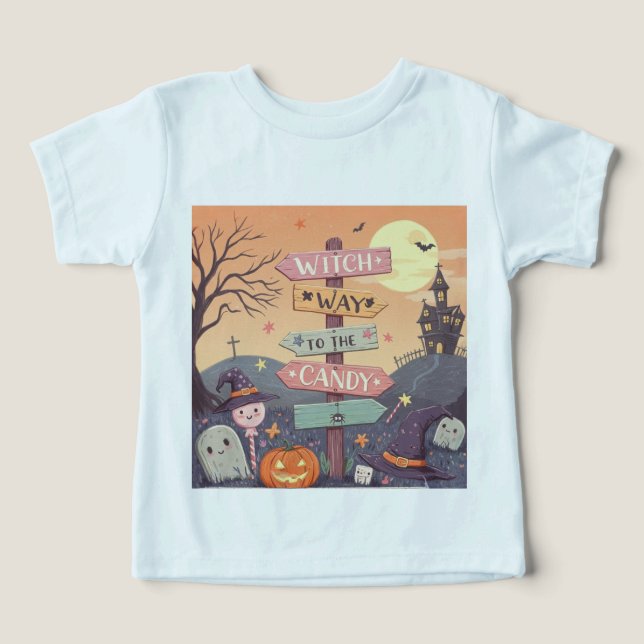 Girly Halloween - Witch Way to the Candy (Design frontal)