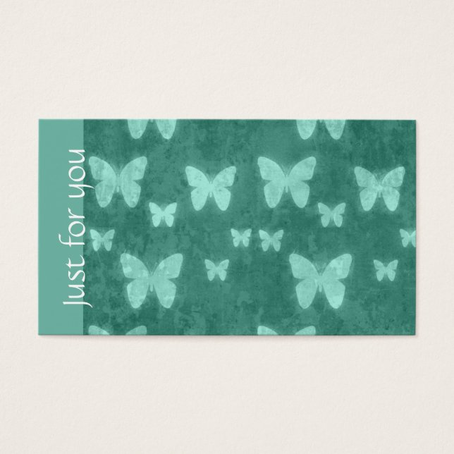 Girly Jade Green Butterfly | Spa Gift Cartões (Frente)