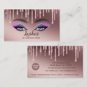 Girly Lash Artist Glitter Cartões de visitas