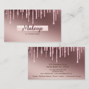 Girly Makeup Artist Glitter Cartões de visitas