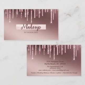 Girly Makeup Artist Glitter Cartões de visitas