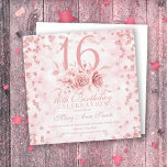 Girly Marble Glitter Rosa Dourado Floral Sweet 16t<br><div class="desc">Elegante 16ª Rosa Dourada Floral Marble Glitter Confetti convite modelo. Apresentando um arranjo de flores moderno.</div>