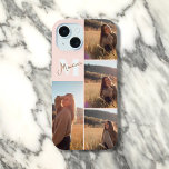 Girly Monograma Elegante Foto Esbranquiçada Rosa<br><div class="desc">Crie uma aparência exclusiva e na moda com esta capas de iphone personalizada. Adicione suas 4 fotos favoritas e personalize-as com seu monograma para um toque verdadeiramente pessoal. Perfeito para mostrar suas memórias e estilo!</div>