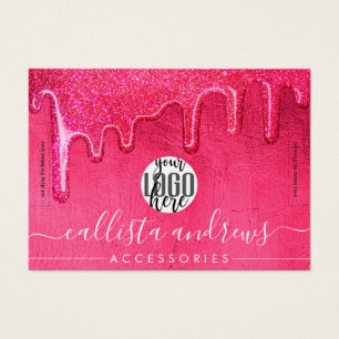 Girly Neon Pink Glitter Drivers De Logotipo