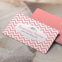 Girly Pink Chevron Baby Sitter Cartão de visita