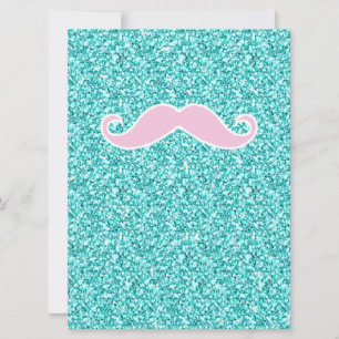 GIRLY PINK MUSTACHE NO EFEITO DO GLITTER TEAL