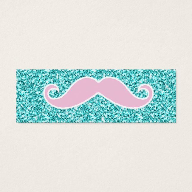 GIRLY PINK MUSTACHE NO EFEITO DO GLITTER TEAL (Frente)