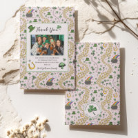 Girly Pink St Patricks Cartões de agradecimentos I