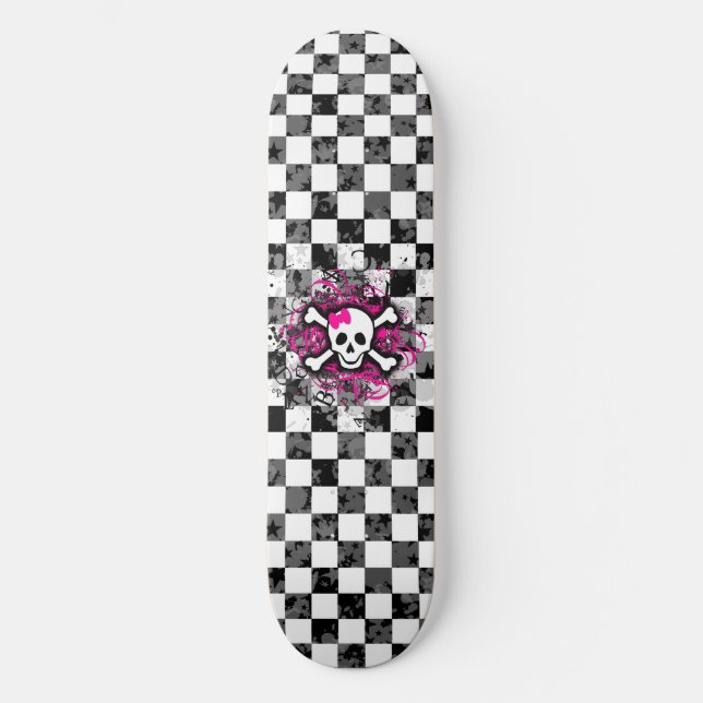 Girly Skull Skateboard (Frente)