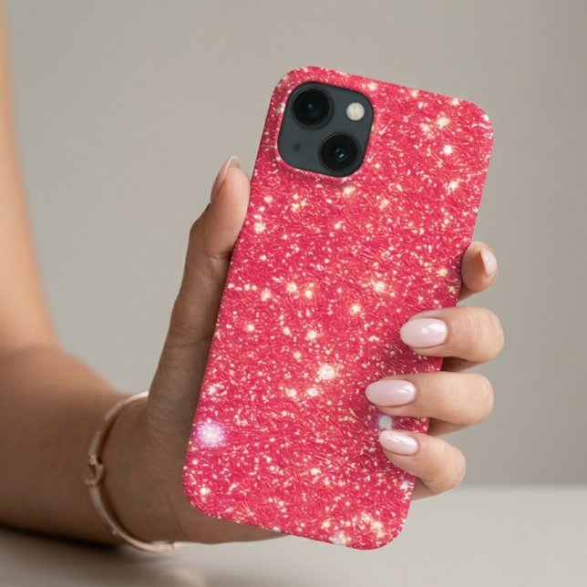 Girly Sparkly Brilho Falso Glitter Rosa Quente Gla (Criador carregado)