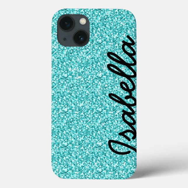 GIRLY TEAL GLITTER IMPRESSO PERSONALIZADO (Verso)