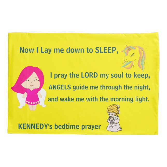 Girly Unicorn Pony Bedtime Prayer Personalizada (Verso)