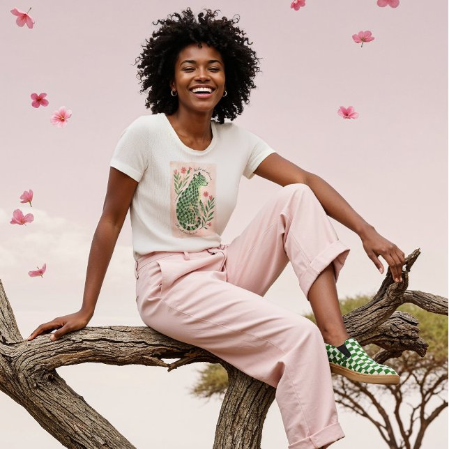 Girly Watercolor Floral Abstrato Checkered Cheetah (Girly Watercolor Floral Abstract Checkered Cheetah Tri-Blend Shirt)