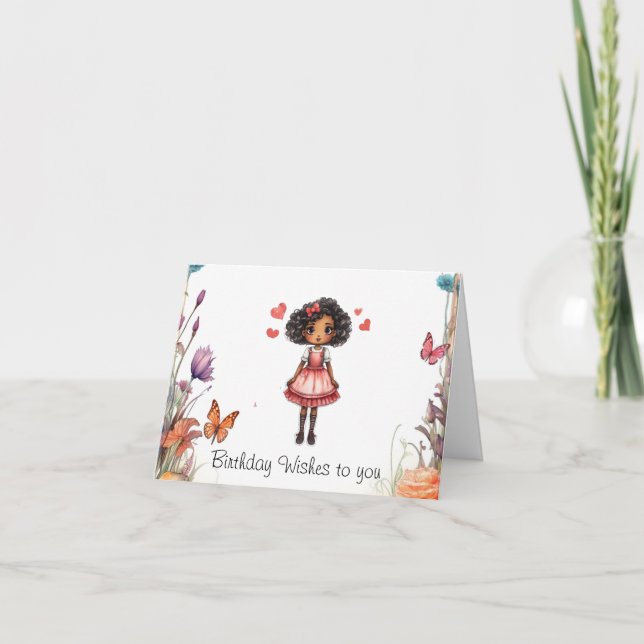 Girly Wish Cartões de aniversários (Frente)