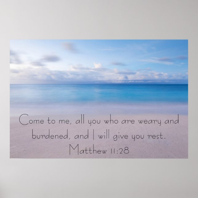 Give you rest bible verse Matthew 11:28 Poster (Frente)