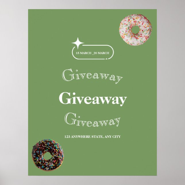 Giveaway Flyer, Poster da rede social (Frente)
