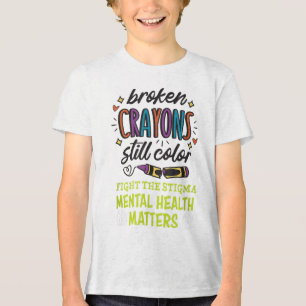 Giz de Cera Quebrados Ainda Colorem Saúde Mental T