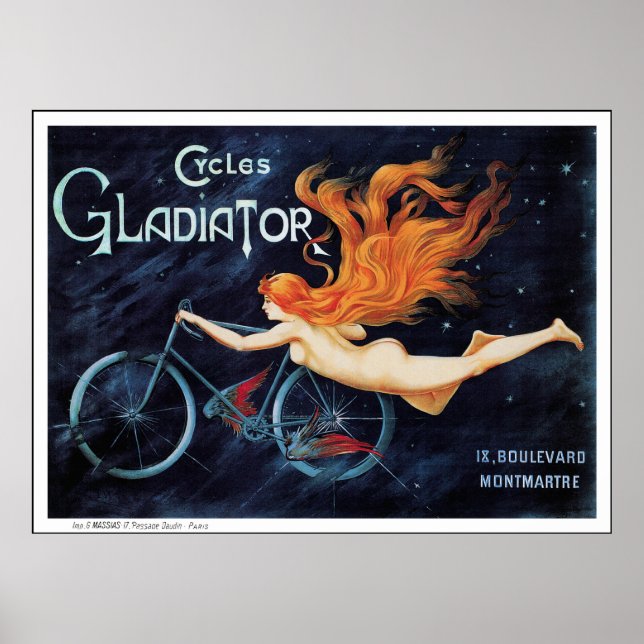 Gladiador de Ciclos - Impressão de Poster de Bicic (Frente)