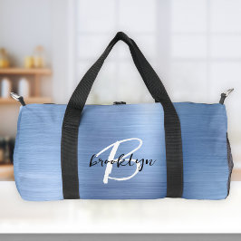 Glam Azul Monograma Branco Preto Metal Fosco