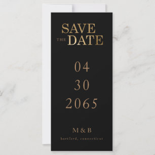 Glam Black & Gold Monograma Salve a Data
