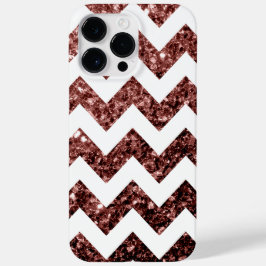 Glam Brown Red Glitter brilha White Chevron