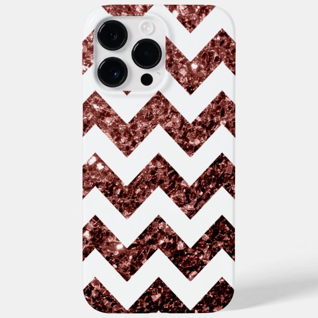 Glam Brown Red Glitter brilha White Chevron (Verso)