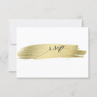 Glam Calliografia Dourada Casamento de Traço RSVP