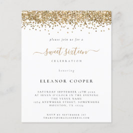 Glam do Orçamento Dourado Glitter Doce 16 Convidad
