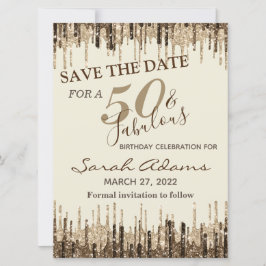 Glam Dourado Brown Drip 50 Fab Birthday Salvar A D