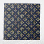 Glam Dourado Fleur de Lis Marinho Blue<br><div class="desc">Marinho azulejo azul com pulgas de ouro. O código hexadecimal para azul marinho é #202A44.</div>