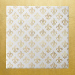 Glam Dourado Fleur de Lis White<br><div class="desc">Azulejo branco com pulgas douradas de lis.</div>